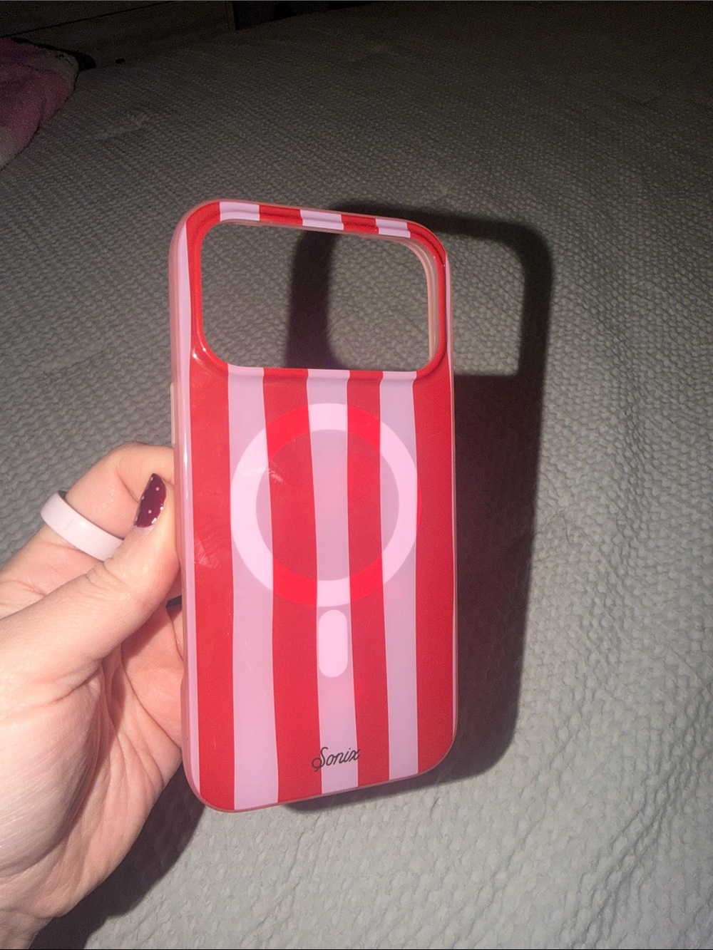 Sonix Red and Pink Striped MagSafe Phone Case